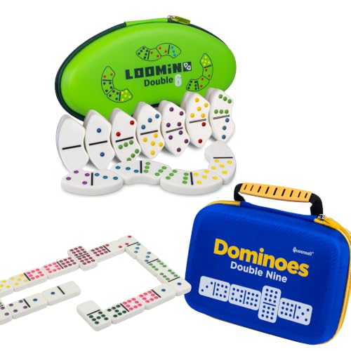 Queensell Dominoes Set y Loomino Curved Dominoes