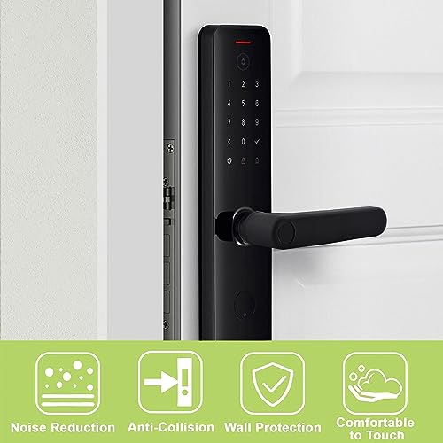 UFURMATE 4Pcs Matte Black Silicone Door Handle Covers with Hole, Anti-Static Safety Door Knob Protector for Flat Square Door Levers - Image 3