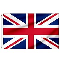 Union Jack Flags 5ft x 3ft - Sewn Stripes Double Sided Heavy Duty British Flag, UK Flag Sewn Oxford Fabric with Brass Eyelets for Party Outdoors Indoors Garden Decorations