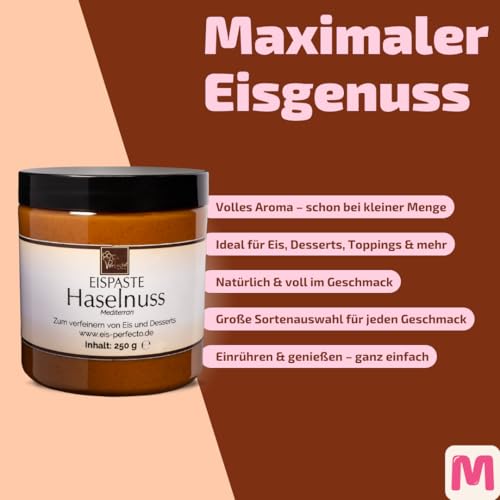 Haselnusspaste "Mediterran" │Feinster nussiger Genuss aus dem Mittelmeerraum │ MEGA GESCHMACK │ Pimpe deine Eis, Desserts, Getränke uvm mit einer extra Portion Geschmack auf │ Inhalt 250 g – Bild 4