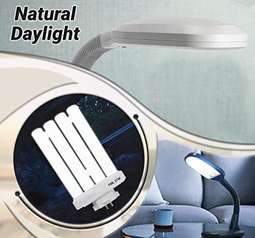 Neez 27w Daylight Replacement Bulb 4 Pin FML GX10Q-4 (6500k) Fluorescent Tube Light High Vision Reading Study Desk Office Lamp