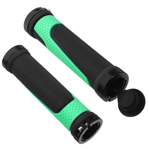 Hohopeti Puños de Manillar de Bicicleta Montaña Antideslizantes de Goma Verde Accesorios para Bici Exterior Funda Protectora Ergonómica para Ciclismo Par de Empuñaduras Resistentes y