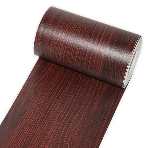 Image of Red Wood Grain Repair Tape, 4 inch X 32 ft Self Adhesive Tape for Furniture, 1 Roll Wood Grain Repair Patch for Baseboards, Doors, Floors, Window, Chairs, Cabinet