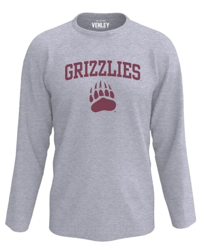 NCAA Officially Licensed Apparel UM Collegiate University of Montana Grizzlies Icon Unisex Long Sleeve T-Shirt Montana01L Gray Large