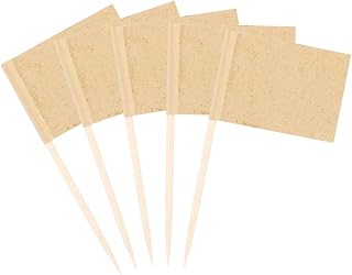 100 Pieces Blank Toothpick Flags Cheese Markers Food Labels for Party Buffet Cheese Labels for Charcuterie Board Cocktail Picks for Appetizers (Kraft)