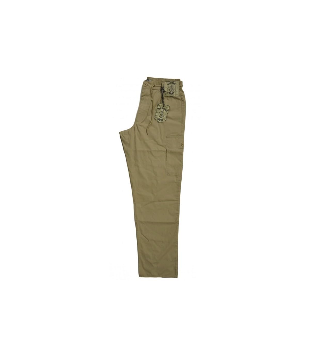Generico Pantalacci Uomo con Molla Morbida in Vita Modello Tasca America e tasconi sui Laterali delle Gambe 100% Cotone Elasticizzato Modello Leggero Tela