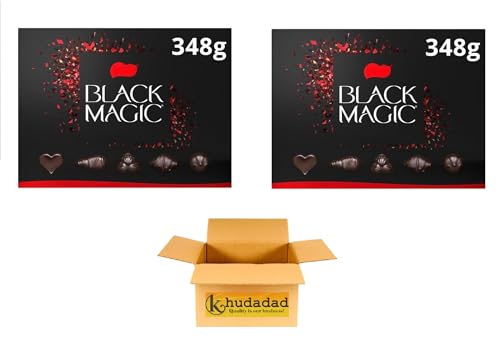 Image of Black Magic Dark Chocolate Box 348g | Luxury Assorted Dark Chocolates Gift Selection | Elegant Gift Box for Men & Women | Perfect for Christmas, Birthdays & Special Occasions (2x)