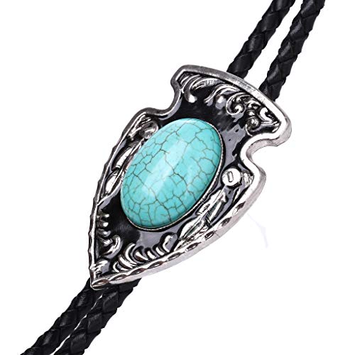 HUABOLA CALYN Bolo Tie Turquoise-Western Cowboy Native American Bolo Tie for Men