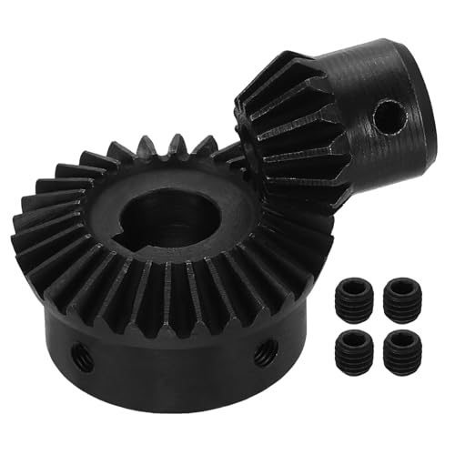 Image of uxcell 2Pcs Tapered Bevel Gears Set, 1.5 Mod 1:2 (15T /30T) Harden Steel Straight Bevel Gear, 90 Degree Steering Motor Gears, (5 /14mm Shaft Hole with Keyway)