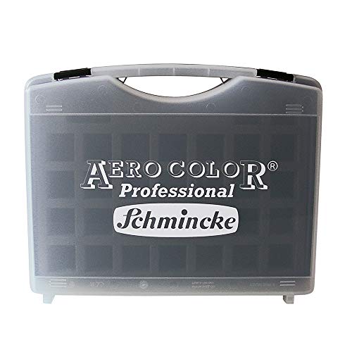Schmincke - Estuche de plástico Aero Color® para 24 frascos de 28 ml, 81 924 097, para el llenado Individual con los Mejores Colores líquidos para acrílico/aerógrafo