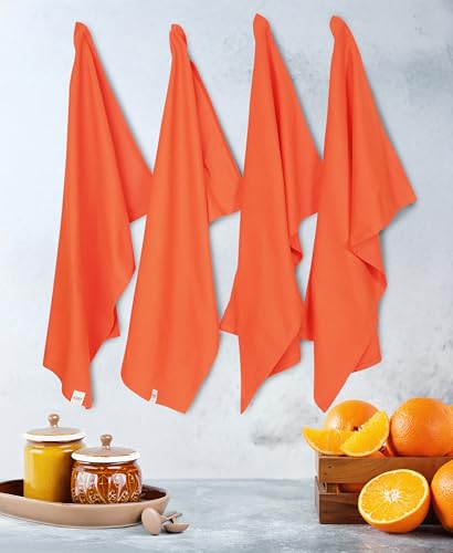 Image of Cloth for Cooking | Cotton Hand Towel for Drying Dishes | 70x45 cm Tea Towels | Highly Absorbent for Cleaning & Quick Drying of Plates| Kitchen Towel (Set of 4 Pieces), KTKT004