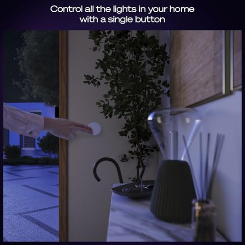 Image of PHILIPS Hue Wireless Smart Light Switch Button, White, 1 Pack, Portable and Battery Powered, Smart Home Control, Requires Hue Bridge, Easy, No-Wire Installation