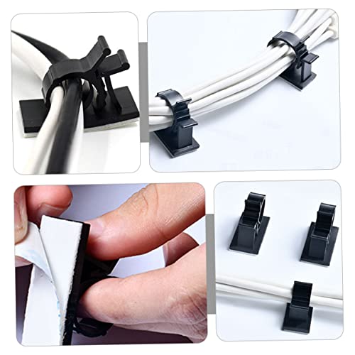 Vaguelly 100pcs Clips Adhesivos para Cables Organizador Bajo Escritorio Soporte para Cable miniatura 4