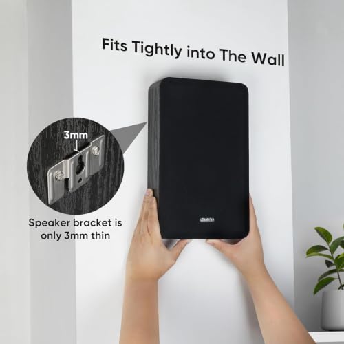 Image of Saiyin Slim Wall Speakers (Pair),Wall Mount Surround Speakers,4 Ohms,3.5-Inch Woofer with Horn Tweeter, Home Theater Speaker for Living Room,Office,Kitchen