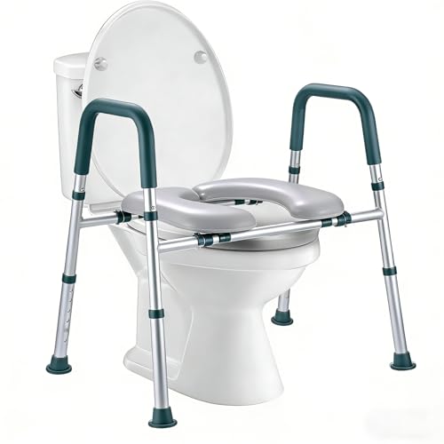 Raised Toilet Seat with Handles for Seniors