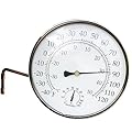 MEASURETOOL Dial 6" Brass Swivel Thermometer Indoor Outdoor Thermometer with Large Display for Home, Patio, and Greenhouse, Window Thermometer with Humidity (6inch Thermo&Hygrometer)