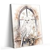 VYPEROCK Hedwig Snowy Owl Framed Canvas Wall Art, Harry’s Loyal Companion Owl Portrait, Magical Creature Decor for Hogwarts Fans, Magical World Enthusiast, Vintage Witch Wizard Home Decor 8x10inch