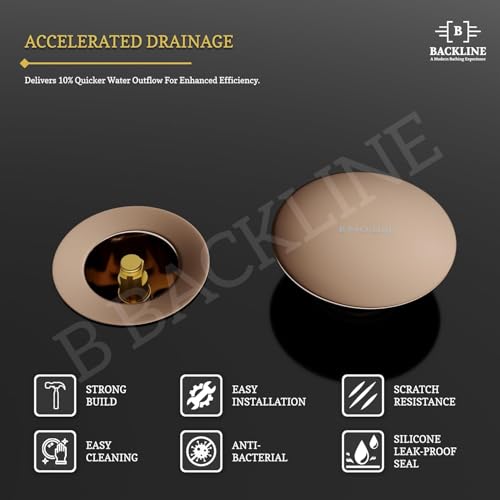 Image of Backline Brass 5-Inch Pop up Waste Coupling for Wash Basin | 32 MM Full Thread Coupling For Basin | Outlet System Full Thread Waste Coupling for Bathroom Basin (Rosegold)
