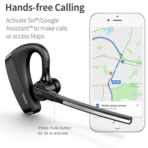 Conambo Bluetooth Headset 5.2 with CVC8.0 Dual Mic Noise Cancelling Bluetooth Earpiece 16Hrs Talktime Wireless Headset for Truck Driver iPhone Android Cell Phones - Thumbnail 4
