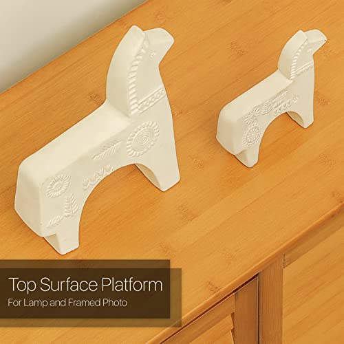 Monibloom Bamboo Large Shoe Storage Cabinet Shelf Stand With Shutter Doors & 1 Drawer For 31-35 Pairs Entryway Hallway Living Room Bedroom, Natural #TOP5