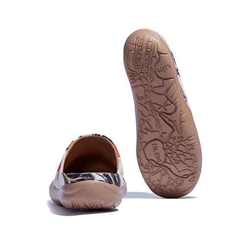 Image of UIN Slipper Woman Travel Art Painted Shoes Wide Toe Casual Home Slip On Mules Malaga