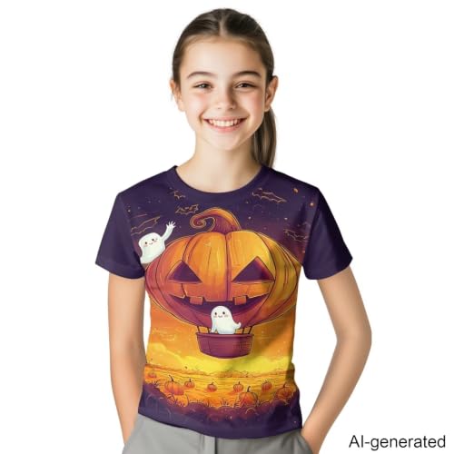 Image of Novelty 3D Graphic T Shirts for Kids Crew Neck Funny Animal Print Short Sleeve Girls Tshirts 3-16 Years