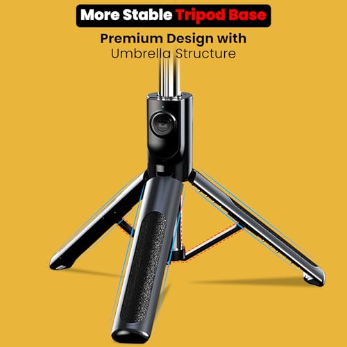 Image of WeCool Selfie Stick with 7section Telescopic Pole extendable Upto 45inches,Detachable Wireless Bluetooth Remote for Photoshoot & Vlogging, Compatible with iPhone & Android