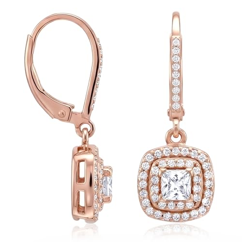 Image of TRUESILVER ACPL 925 Sterling Silver Cubic Zirconia Earrings for Women & Girls | BIS Hallmarked Drop Dangle Leverback Style | Elegant Jewelry Gift for Women