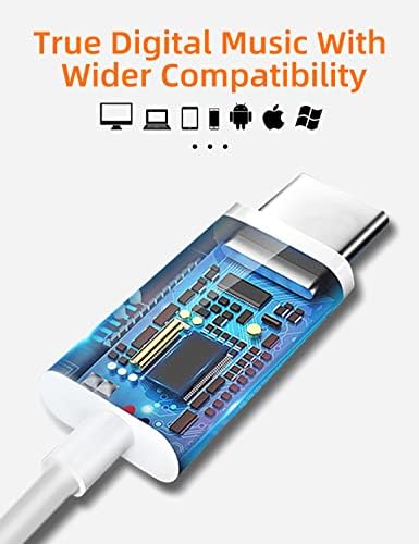 MAS CARNEY TH4 Wired USB Type C Headphones, USB C Earbuds, Earphones with Microphone for Samsung S20, Huawei P30 P40, OPPO, Honor, Google Pixel and Other Smartphones with Type-C Interface