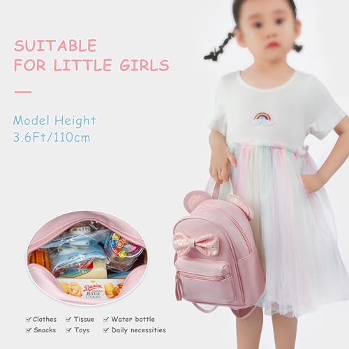 Mini Backpack for Girls - Cute Bowknot Toddler Purse With Cartoon Mouse Ears for Teens2