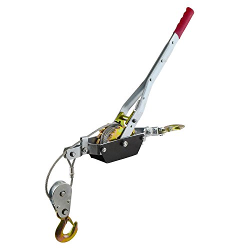 2 Ton Hand Power Wired Cable Puller Winch Turfer Pulley Soft Grip Handle TE817