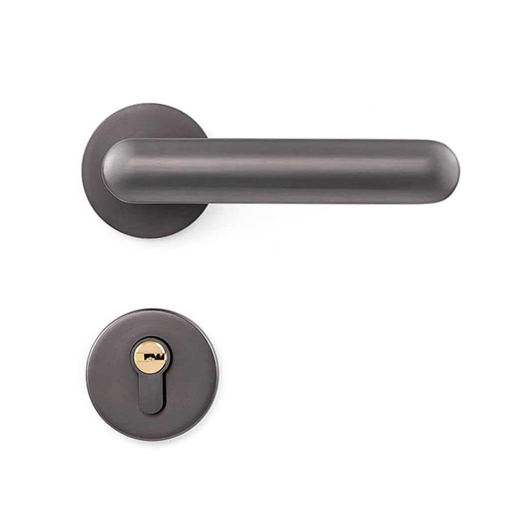 HIONJIN Magnetic Silent Bedroom Handle Room Door Lock Anti Insertion Wooden Door Split Door Handle(White-Patch Five-Pointed star4)