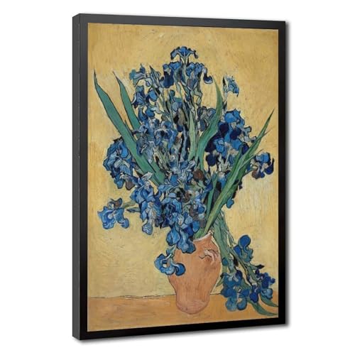 Impression sur toile avec vase avec iris Van Gogh cadeau idéal