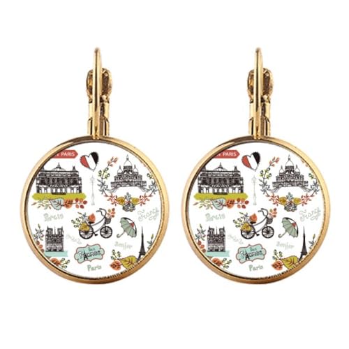 Boucles d'oreilles or motif graffiti de Paris pour oublier la douleur des clips ordinaires