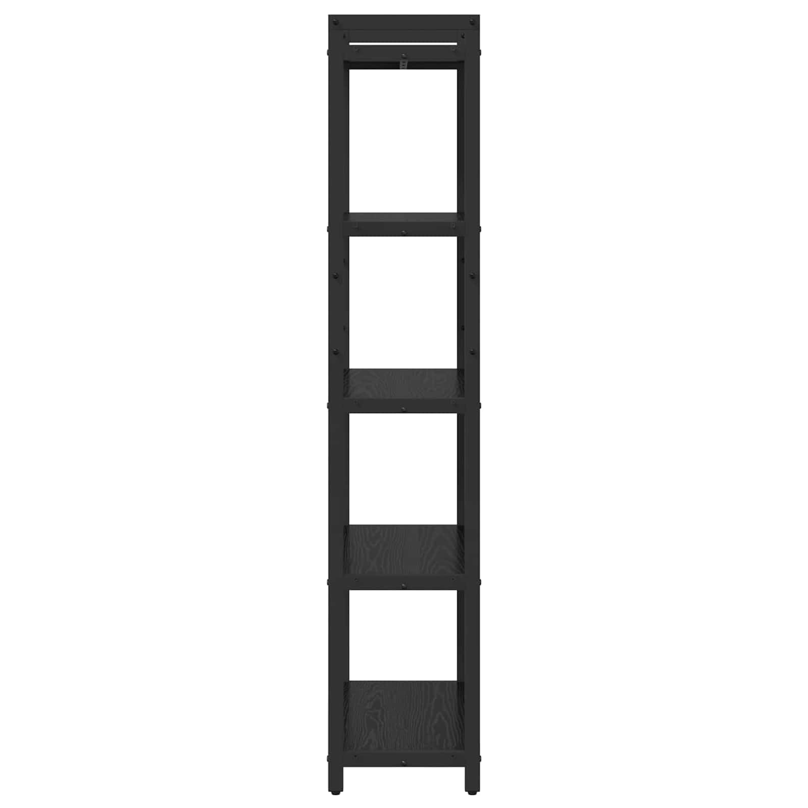 Scaffale da 60 x 30 x 155 cm, colore nero, effetto rovere
