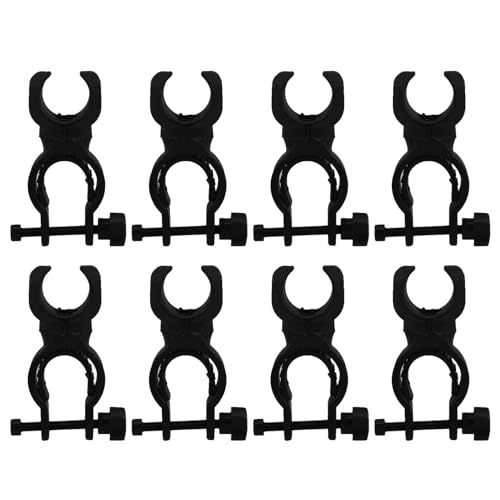 IWOWHERO Lot De 8 Accessoires Pour Aide À La Marche Clip De Fixation Pour Lampe Torche Support Pour Canne Compatible Avec Scooter De Mobilité Fauteuil Roulant Et Déambulateur Noir