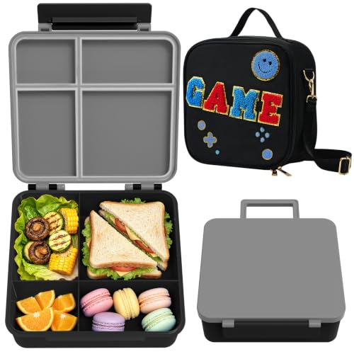 Image of Kids Lunch Box with Lunch Bag Bento (GameBlack)