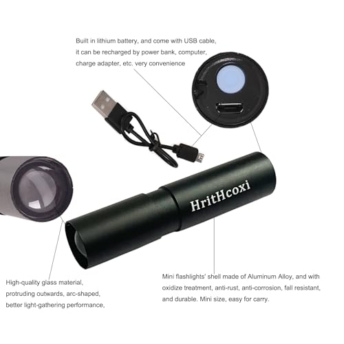 Rechargeable LED Flashlights, 6pcs USB Zoomable Rechargeable Flashlight by HritHcoxi - Used condition - Image 4