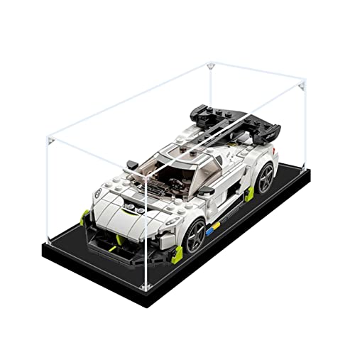Preisvergleich Produktbild Guangzhou Acryl Vitrine Für Lego Speed Champions, Durchsichtige Acrylbox, Staubdichte Schutz Vitrine Mit Schwarzem Sockel (1 Pcs)