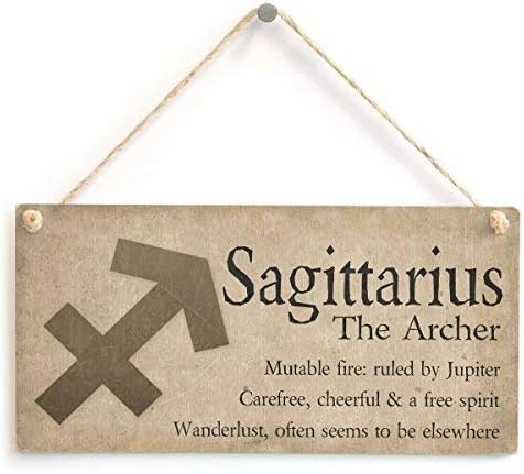 Sagittarius The Archer - Beautiful Spiritual Gift Astrology Sign of The Zodiac Wooden Hanging Sign Plaque 6