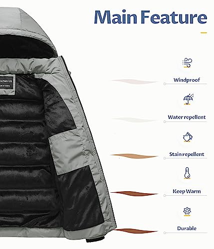 Image of Men's Puffer Jacket Waterproof Winter Parka jacket Warm Thicken Ski Coat