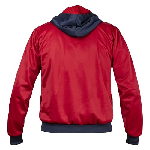 Image of JL Kippha's Historical East Germany DDR Sports Jacket Jumper Top Red GDR Hoodie Zipped Retro