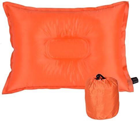 Powfit Inflatable Camping Pillow Ultralight Self Inflating Travel Pillow 15.8"x11.8" Portable Compressible Air Pillow with Slip Resistant Surface & Carry Bag for Outdoor Hiking,Travelling,Beach