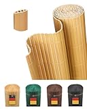 paramondo Canisse en PVC, Brise Vue en PVC pour Jardin, Balcon, Terrasse et Piscine, Pare Vue Revêtement de Balcon Clôture Renforcées Triple, Résistantes aux UV et aux Intempéries, 60 x 300 cm, Bambou