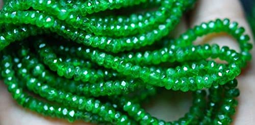 Chrome Diopside de qualité rare en rondelles facettées 3.5mm pour la haute joaillerie artisanale