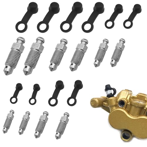 Vis de Purge Etrier, Vis Bocal Frein Moto, 10pcs Vis de Purge Frein Boulon Banjo, éTrier Frein Boulons, M6x1 M7x1 M8x1.25 M10x1.25 Bleeder Vis, pour Motocyclette