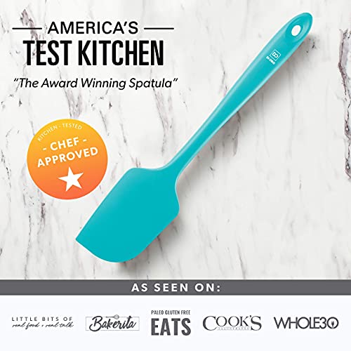 DI ORO Silicone Spatula Set - Rubber Kitchen Spatulas for Baking, Cooking, & Mixing - 600°F Heat-Resistant & BPA Free Silicone Scraper Spatulas for Nonstick Cookware - Dishwasher Safe (3pc, Teal) by di Oro Living - Image 7