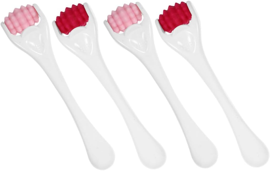 SAFIGLE 4Pcs Silicone Eye Massage Tool Reusable Facial Roller for Skin Care Ergonomic Small Design for Home Travel Use for All Skin Types