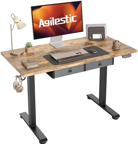 Agilestic Standing Desk with 2 Drawers, Adjustable Height Electri...