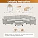Legend Vansen Modular Sectional Sofa,7 Seat Comfy Sectional Couch with Storage Space, Curved Armrests,Memory Foam,Convertible U Shaped Sofa Couch for Living Room,Apartment (Cream, Sofa Type-4)